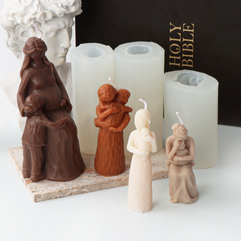 Candle Making For Kids - Mommy Holding Baby Silicone Candle Mold