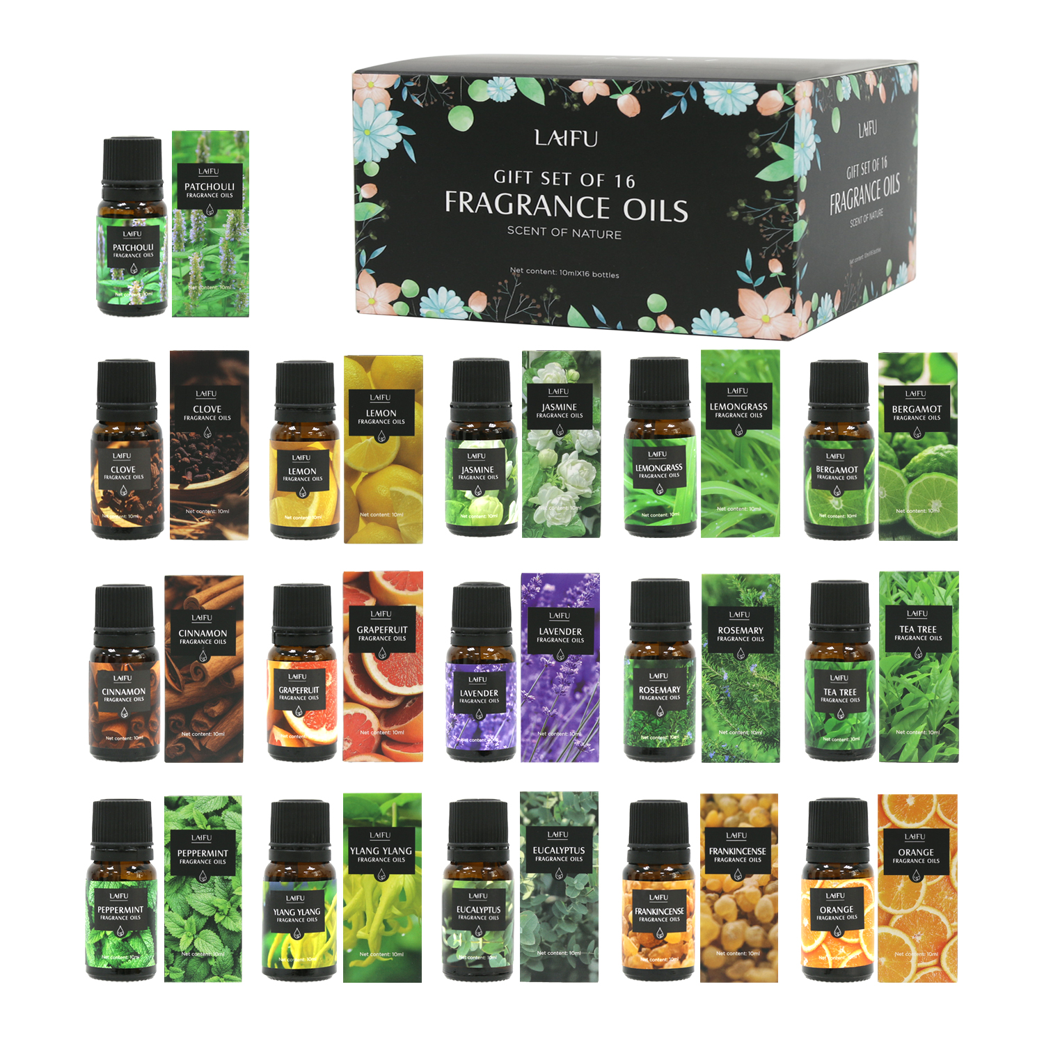Candle Making Fragrance Oils - 16x10ml Essential Oils Set for Diffuser