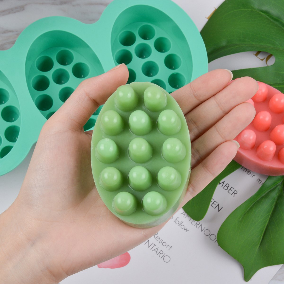 Candle Making Diy Kit - 4 Hole Oval Massage Soap Silicone