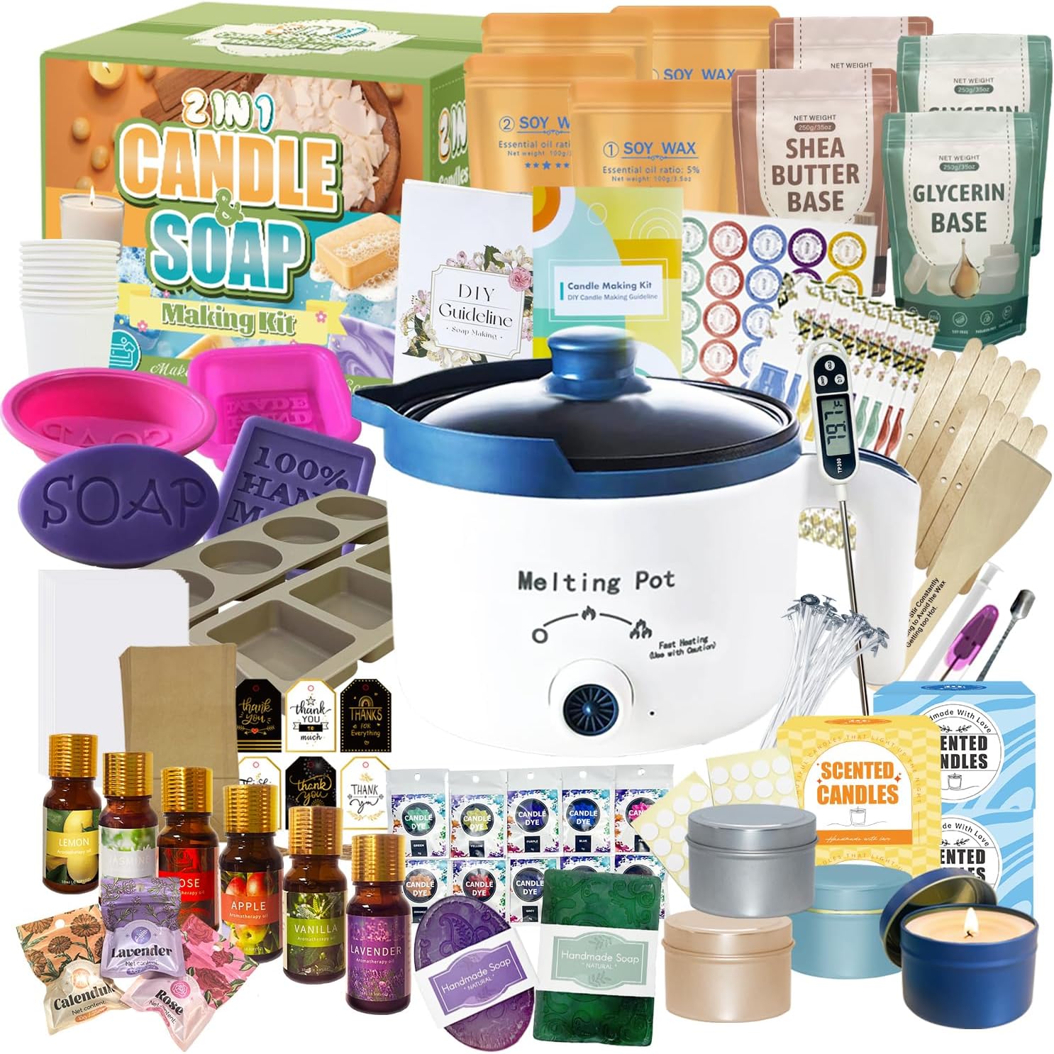 Candle Making Kit For Beginners - 2 in 1 Candle Soap Making