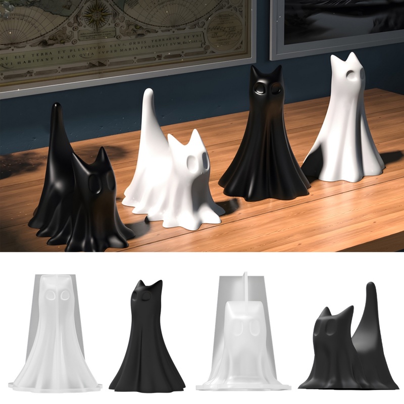 Ghost Cat Halloween Desktop Or - Candle Making Diy ulasan dan harga