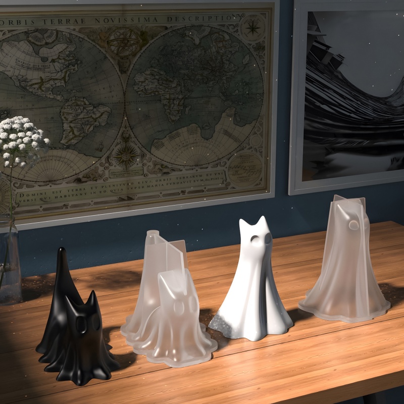 Ghost Cat Halloween Desktop Or - Candle Making Diy ulasan dan harga