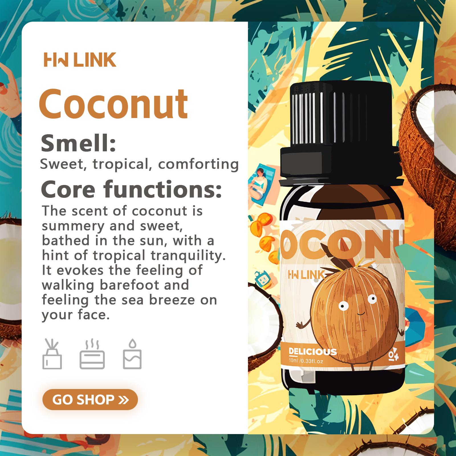10ml Coconut Essential Oils No - Candle Making Fragrance Oils ulasan dan harga