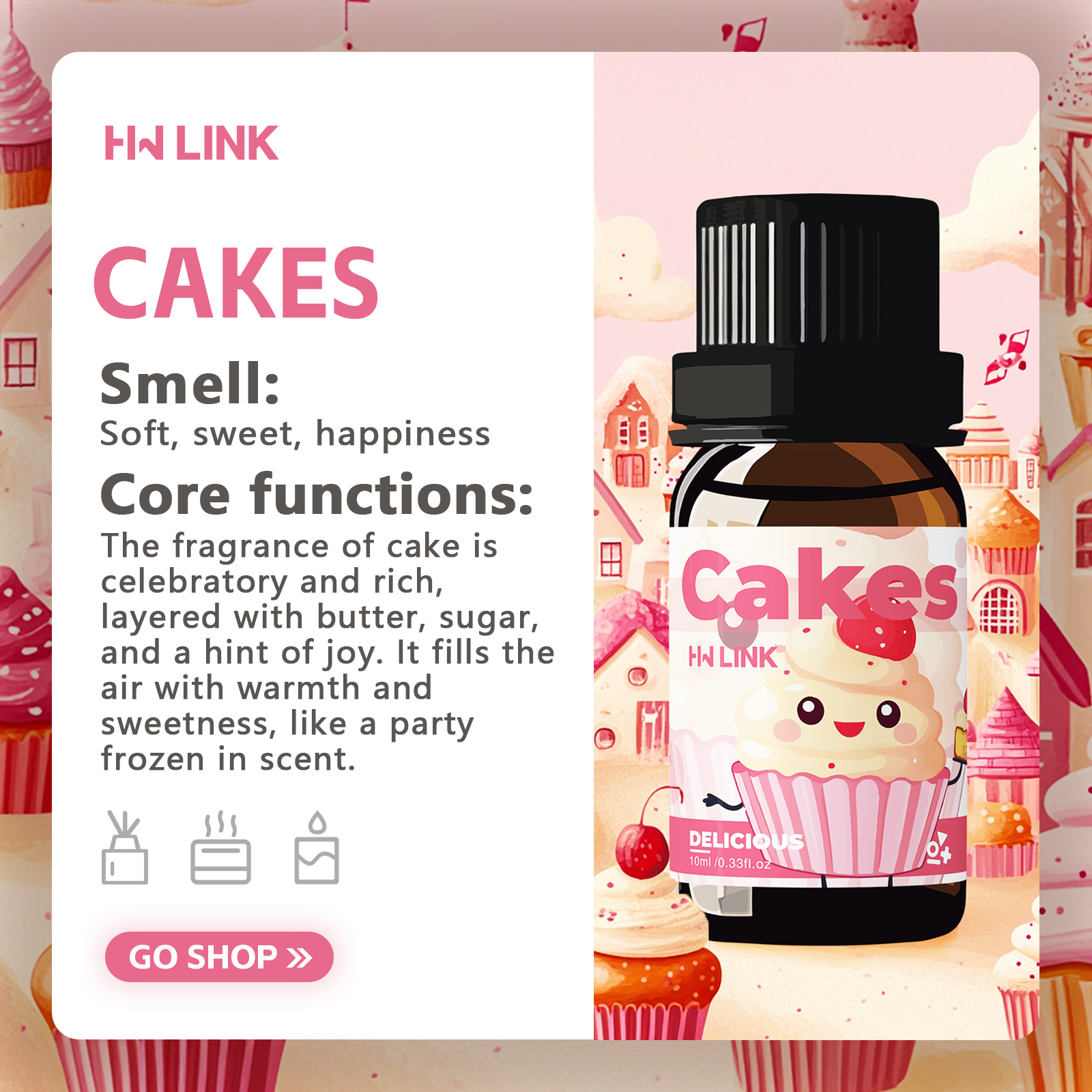 10ml Cakes Essential Oils Perf - Candle Making Fragrance Oils ulasan dan harga