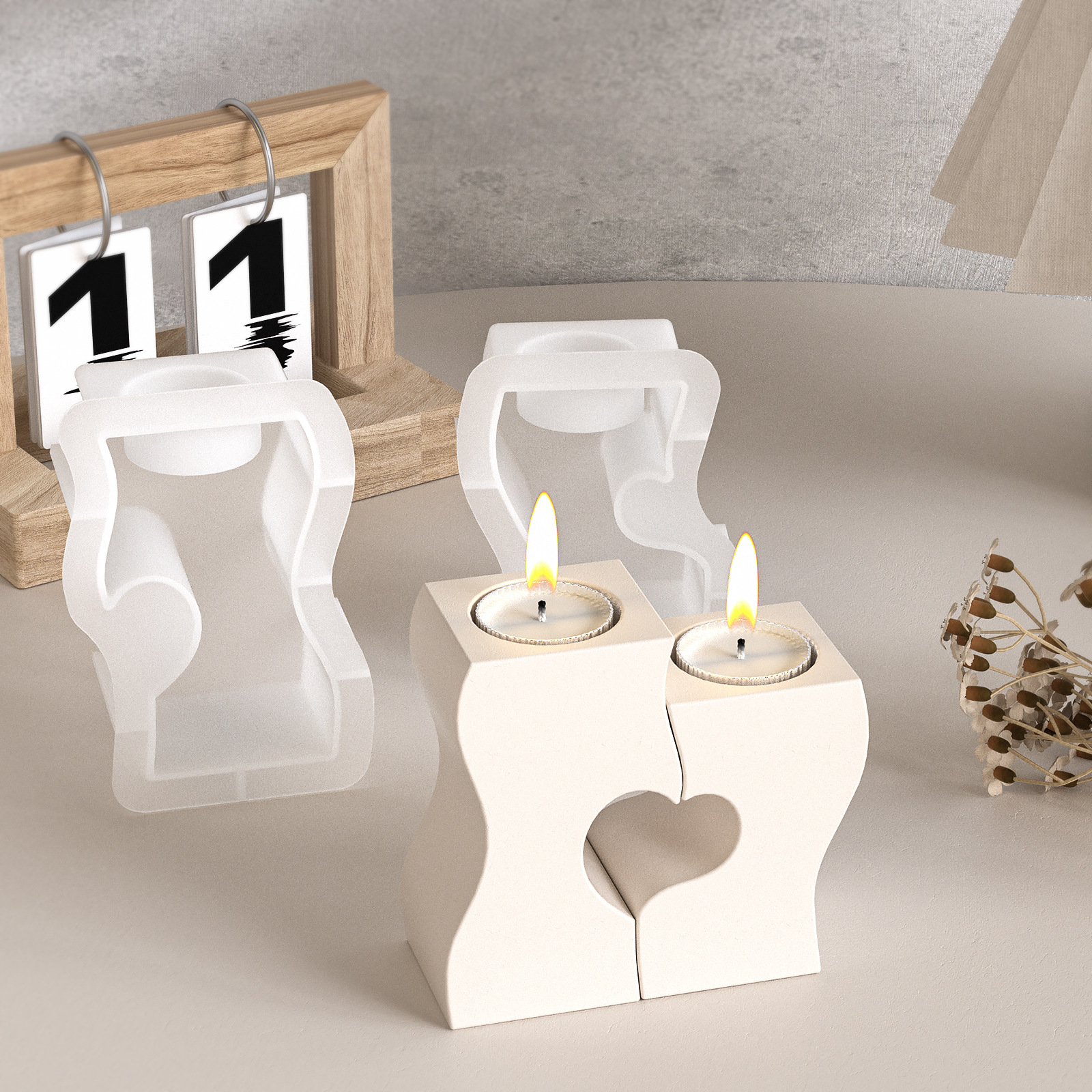 S Heart Candlestick Silicone M - Candle Making Diy ulasan dan harga