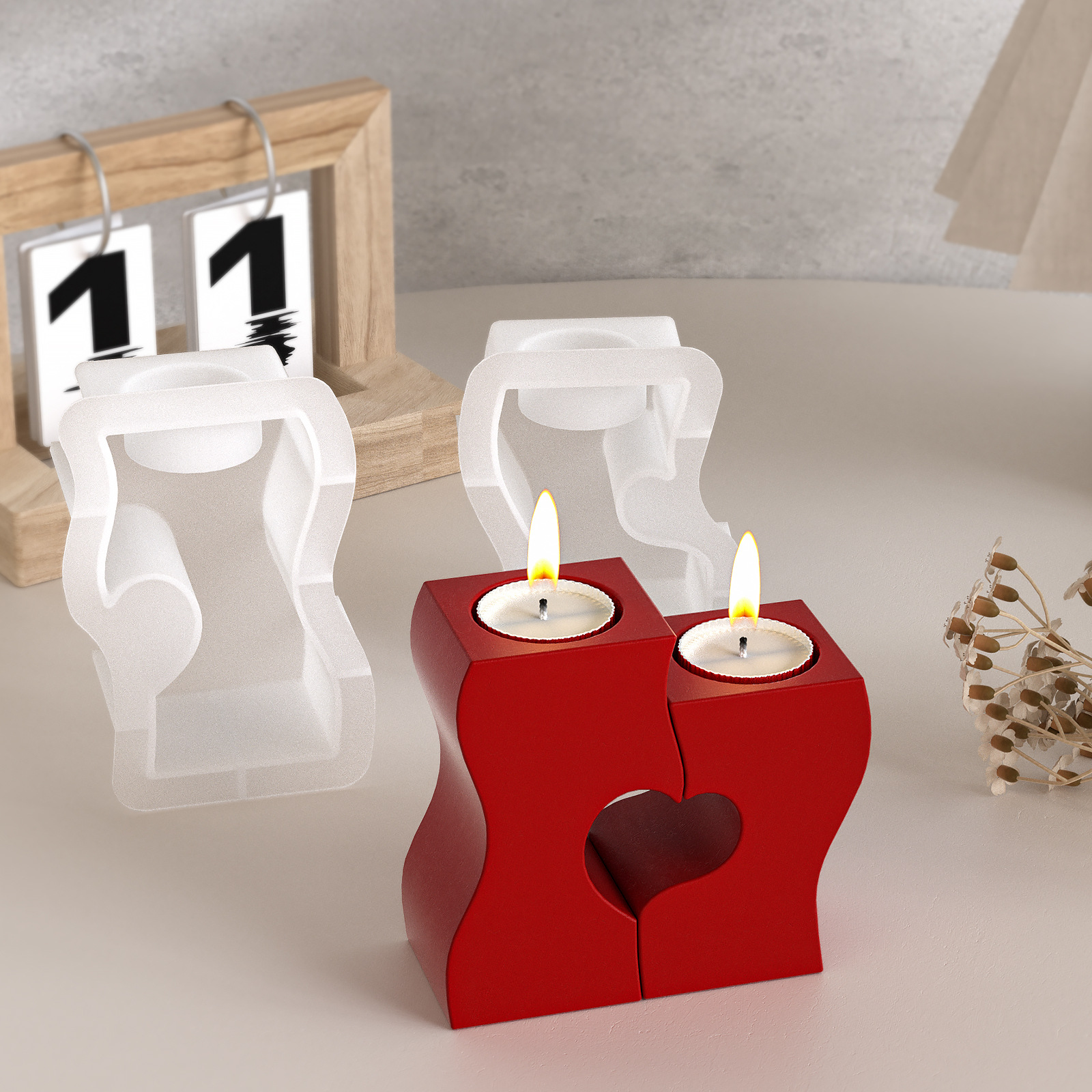 S Heart Candlestick Silicone M - Candle Making Diy ulasan dan harga