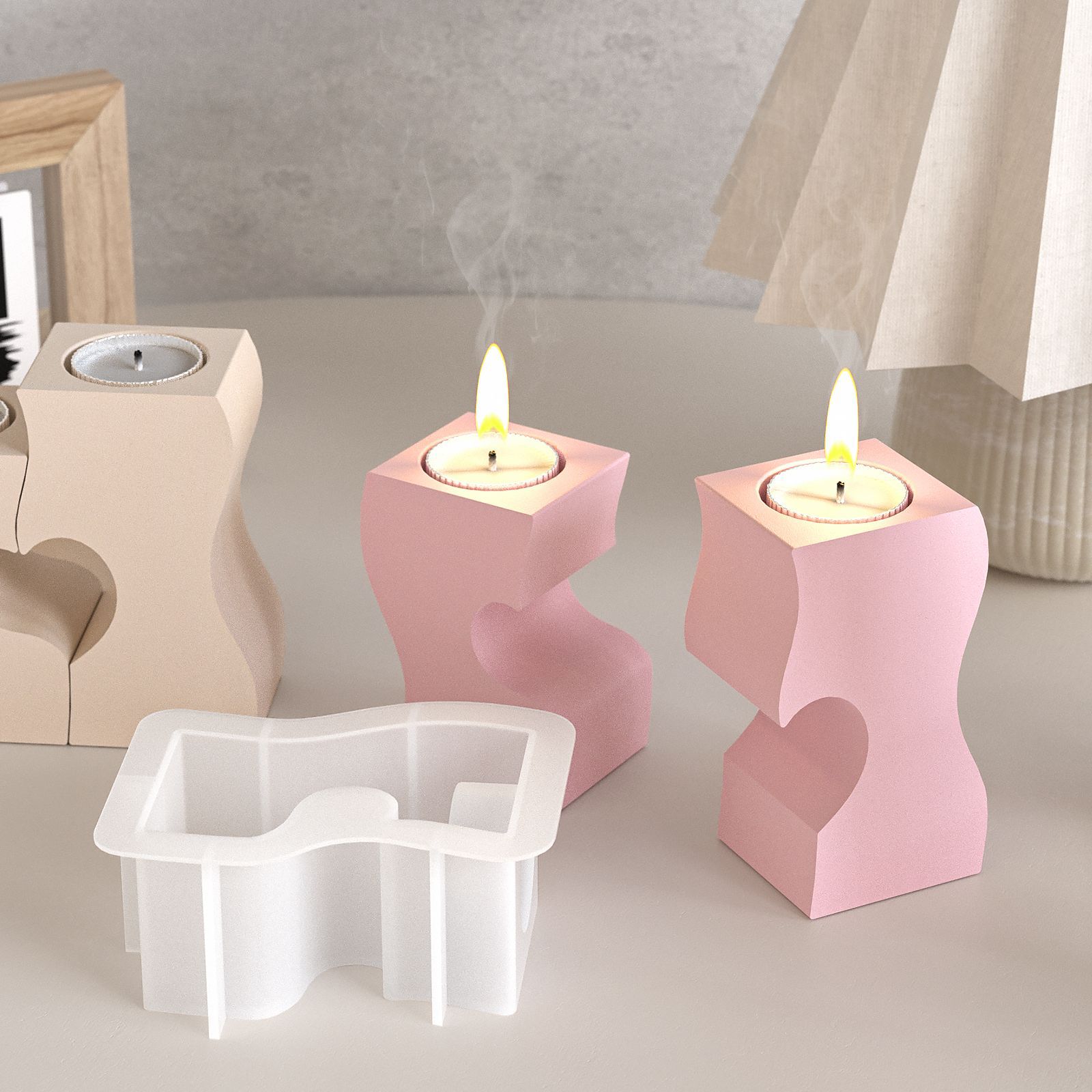 S Heart Candlestick Silicone M - Candle Making Diy ulasan dan harga