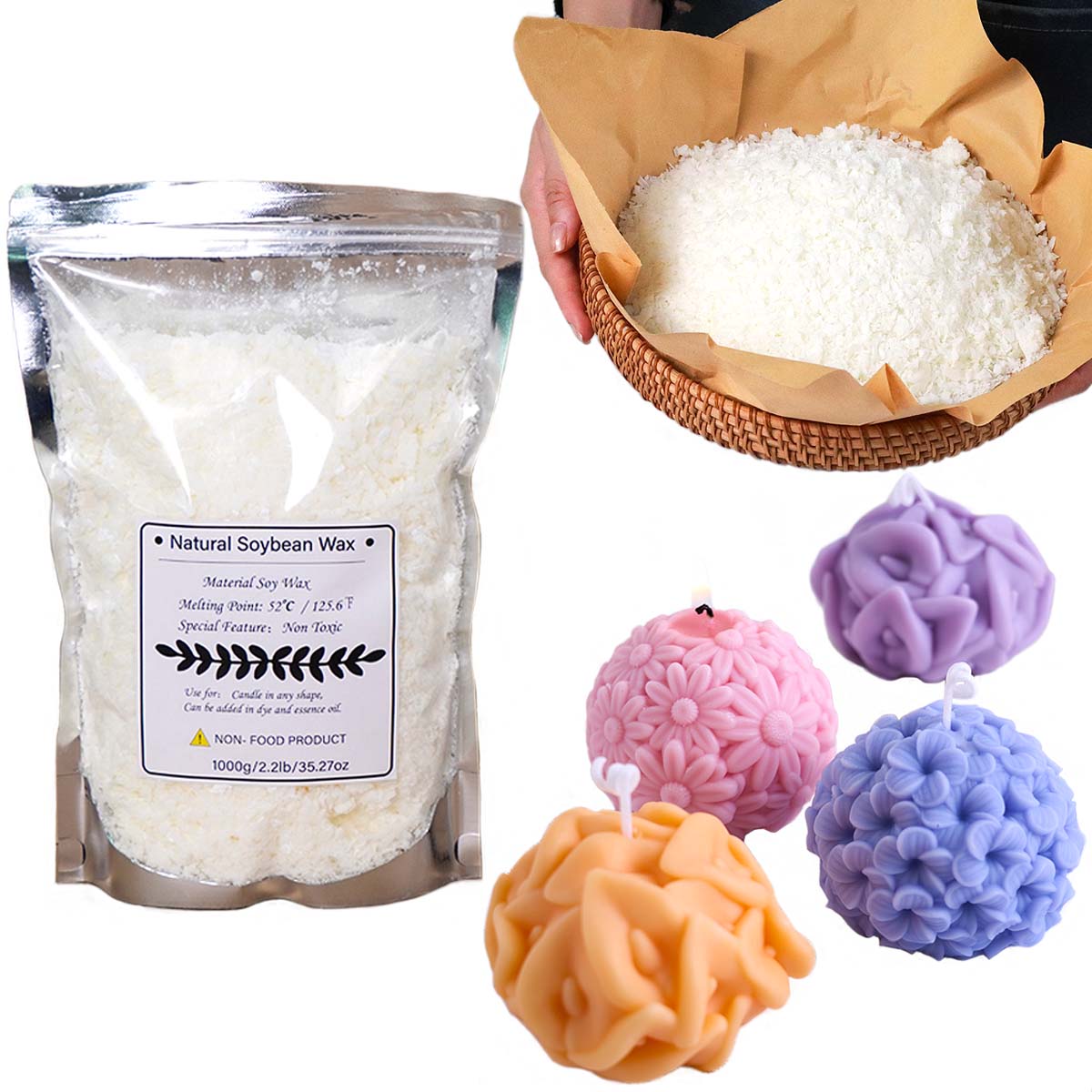 100/250/500/1000g Natural Soy  - Candle Making Diy Kit ulasan dan harga