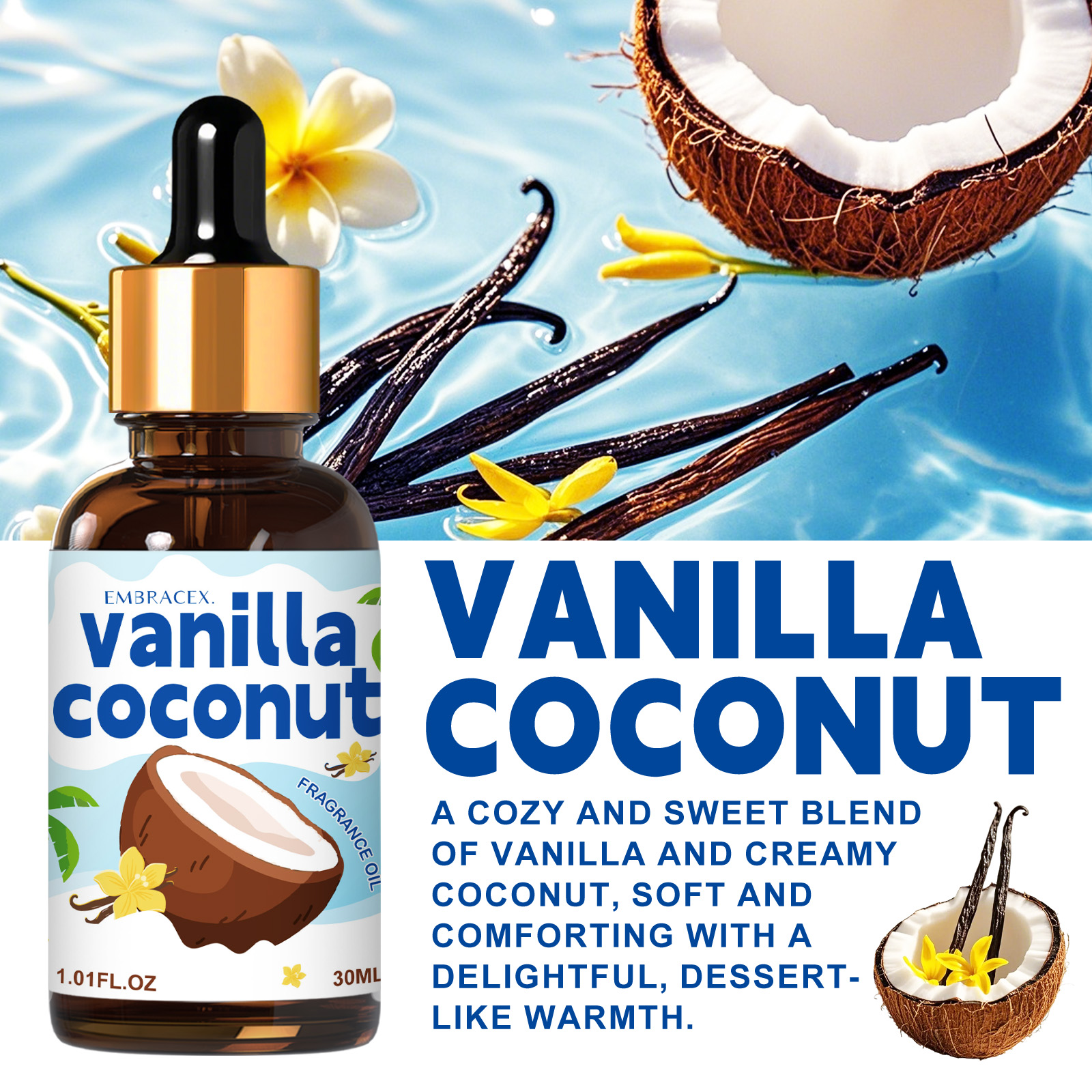 30ml Vanilla Coconut Essential - Candle Making Fragrance Oils ulasan dan harga