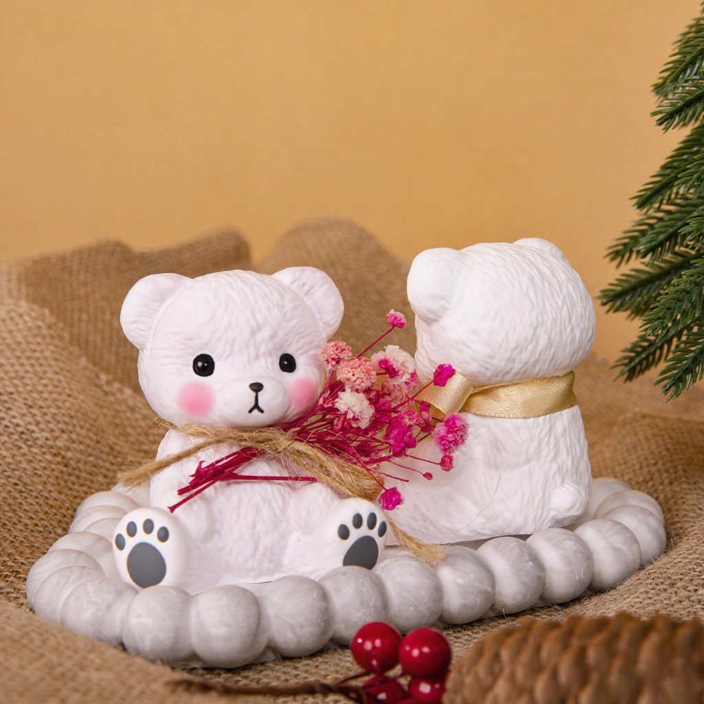3PCS Couple Bear Silicone Mold - Candle Making Diy ulasan dan harga