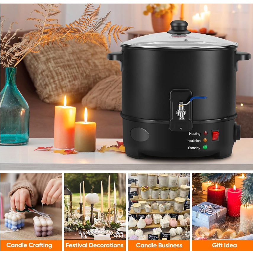 6L Small  Wax Melter Paraffin  - Candle Making Diy Kit ulasan dan harga