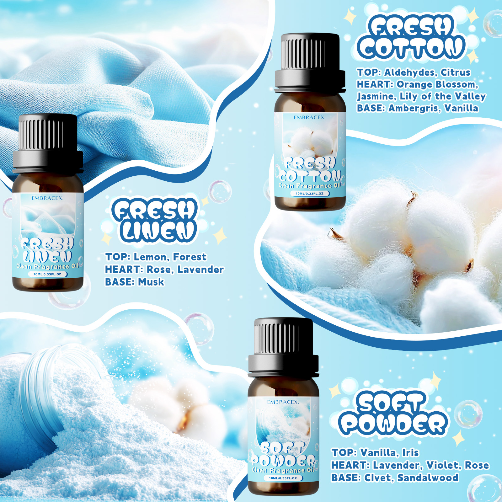 10ml Soft Powder Essential Oil - Candle Making Fragrance Oils ulasan dan harga